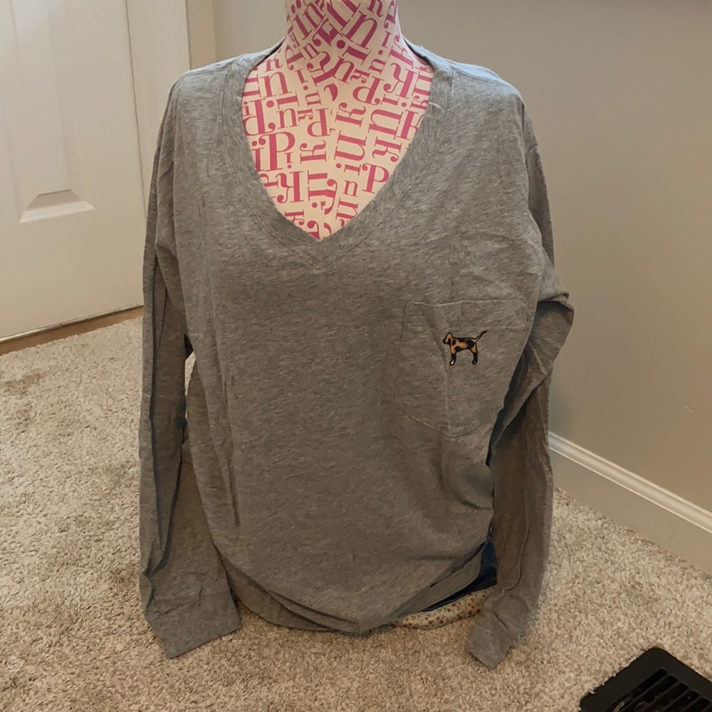Vs pink long sleeve cheetah tee